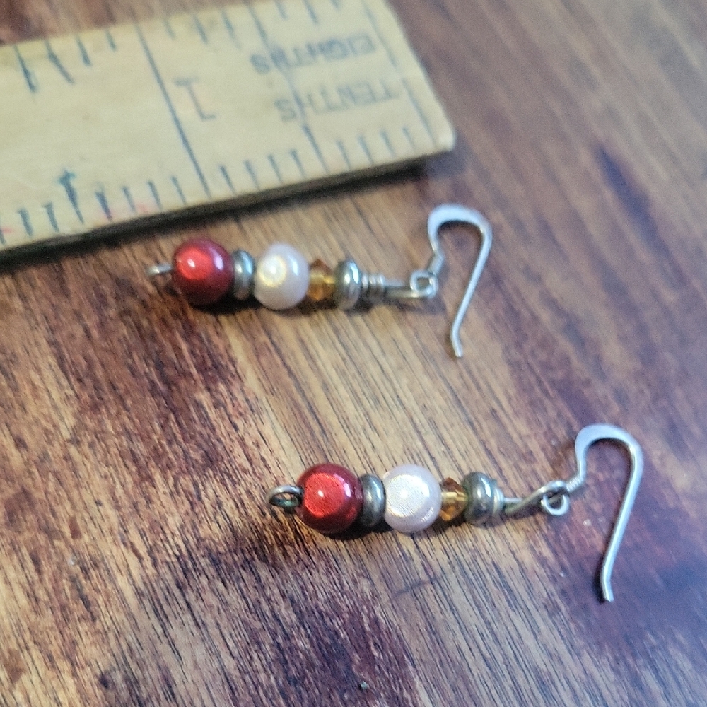 925 Silver Double Ball Drop Earrings